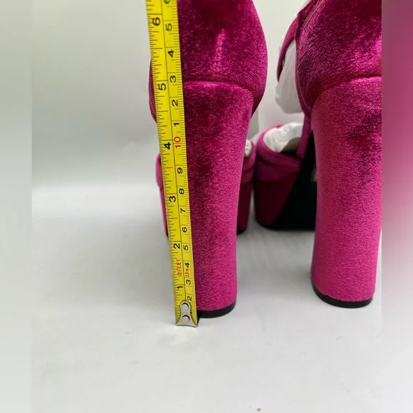 Jeffrey Campbell Low Down Platform Fuchsia Velvet - Picture 7 of 15